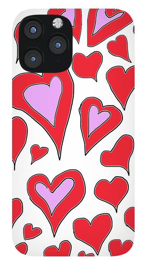 Hearts Drawing - Phone Case