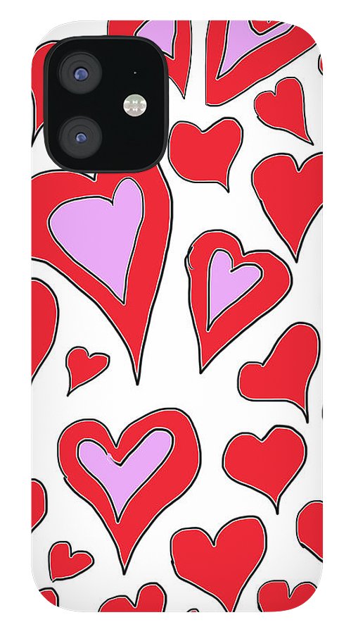 Hearts Drawing - Phone Case