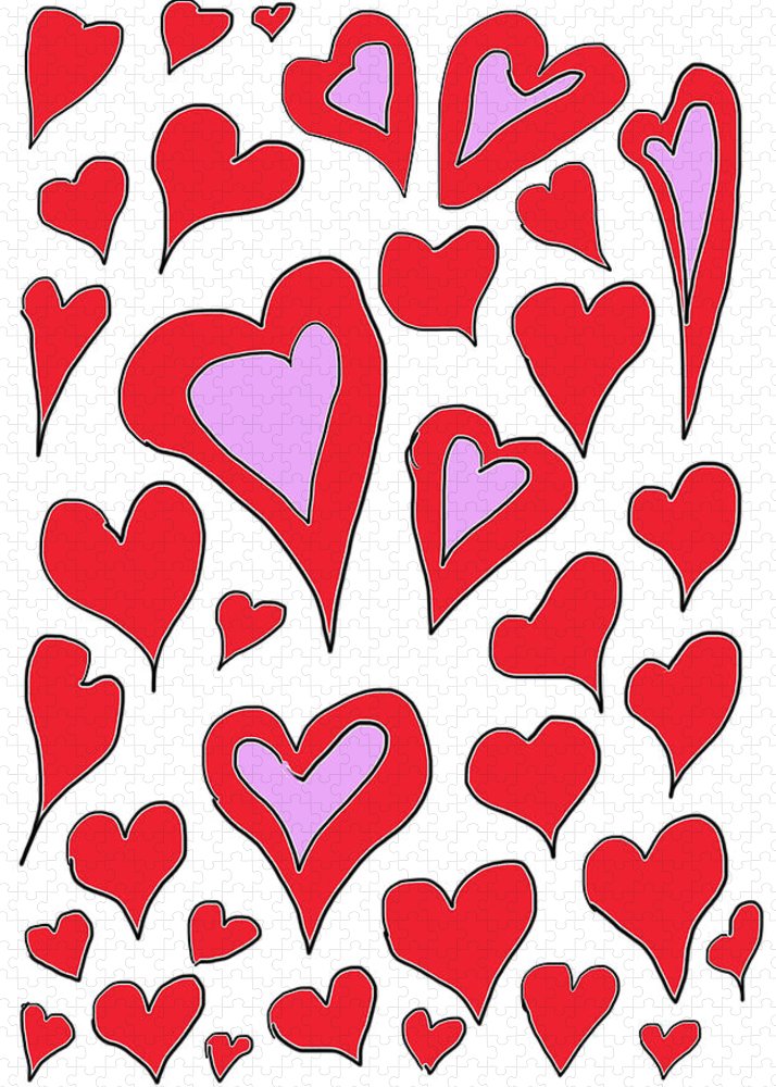 Hearts Drawing - Puzzle