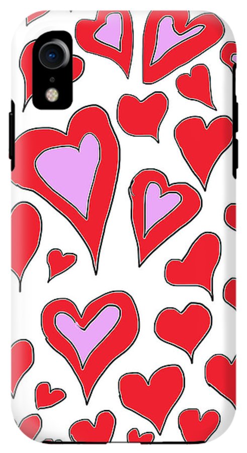 Hearts Drawing - Phone Case