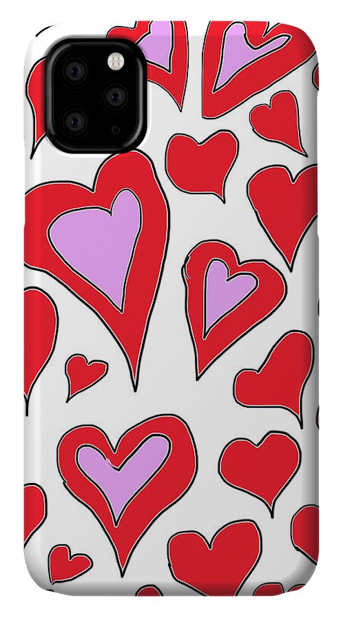 Hearts Drawing - Phone Case