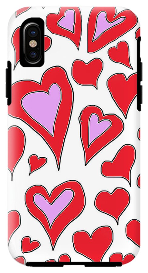 Hearts Drawing - Phone Case