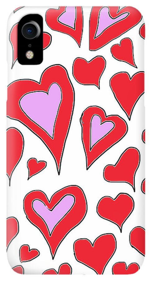 Hearts Drawing - Phone Case