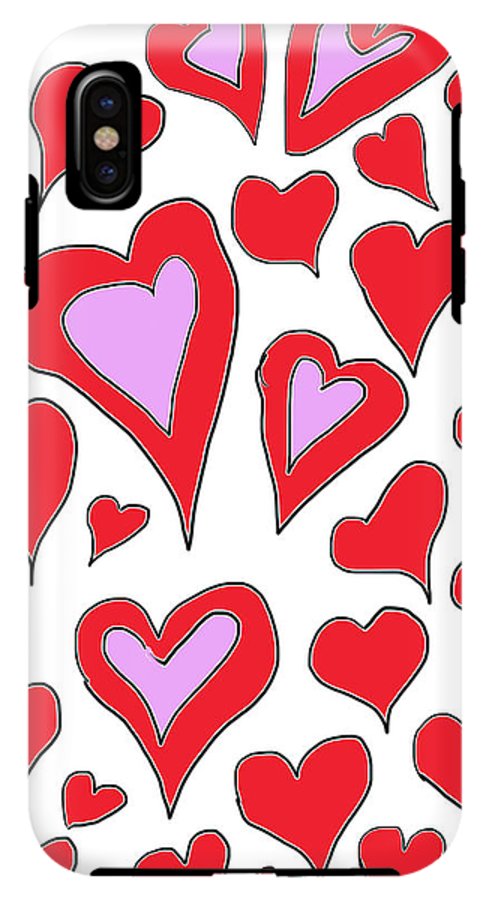 Hearts Drawing - Phone Case