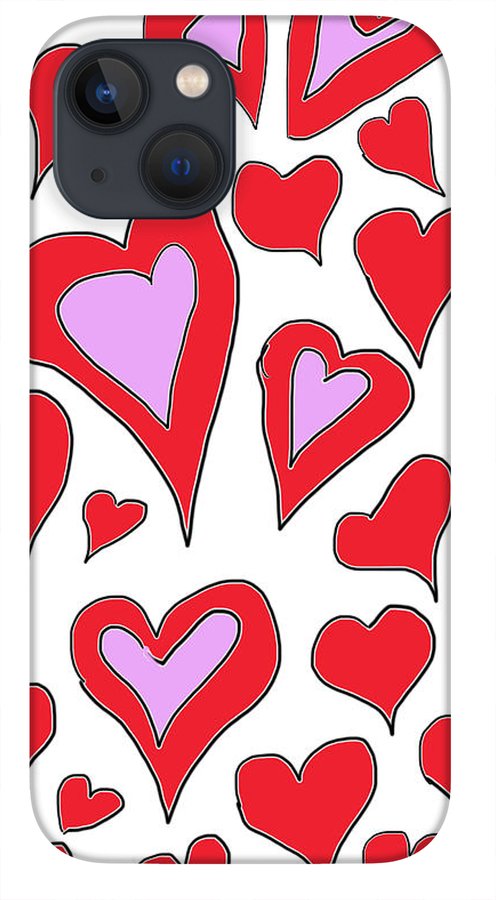 Hearts Drawing - Phone Case