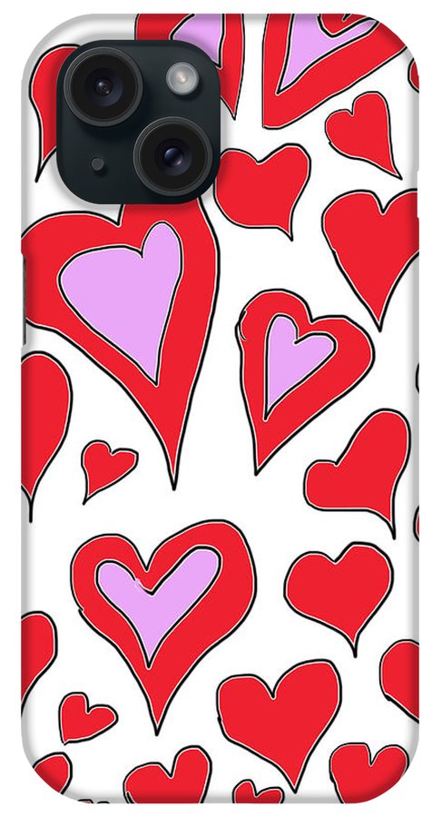 Hearts Drawing - Phone Case