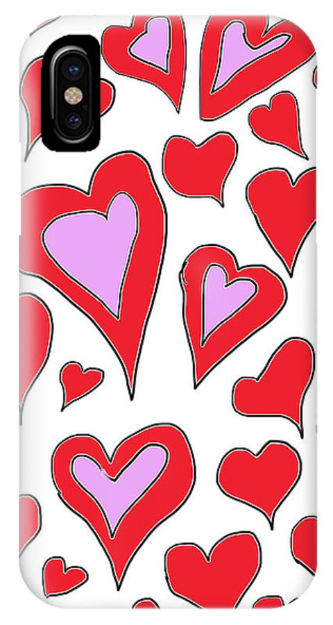 Hearts Drawing - Phone Case