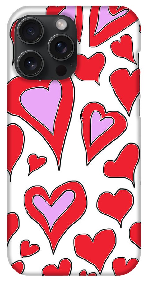 Hearts Drawing - Phone Case