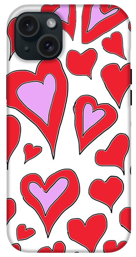 Hearts Drawing - Phone Case