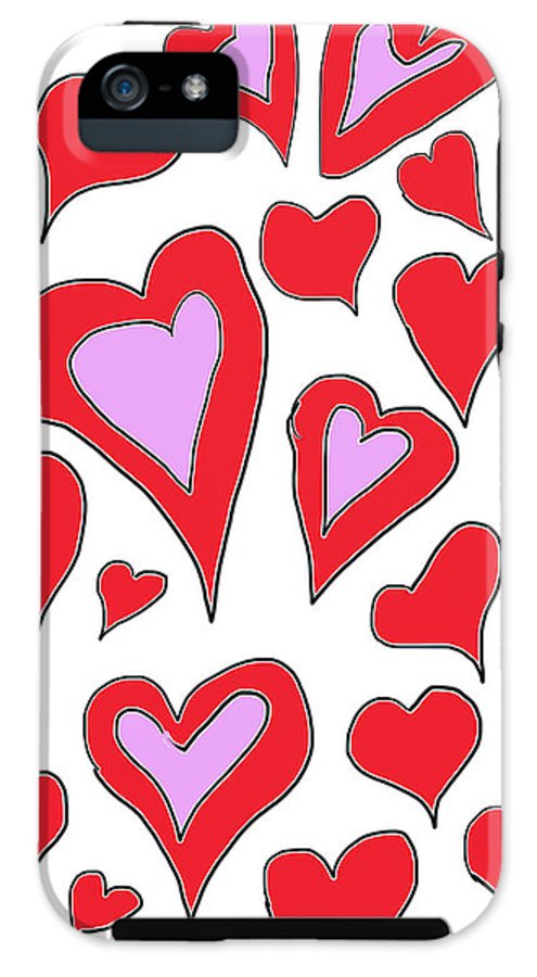 Hearts Drawing - Phone Case