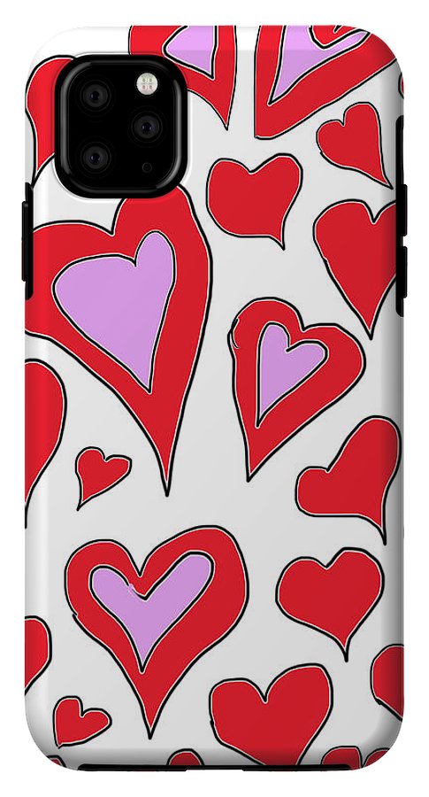 Hearts Drawing - Phone Case