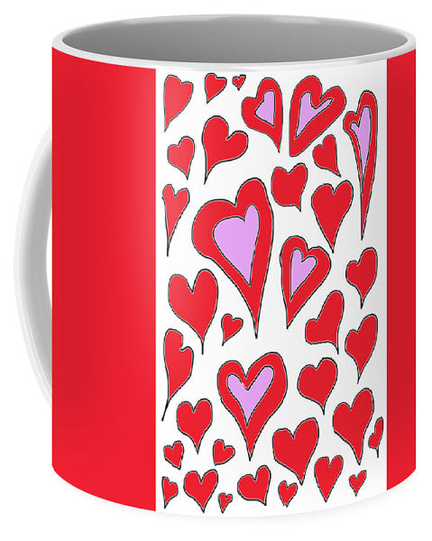 Hearts Drawing - Mug