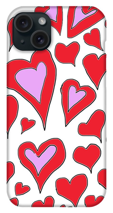 Hearts Drawing - Phone Case