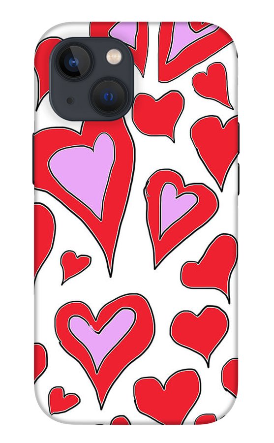 Hearts Drawing - Phone Case