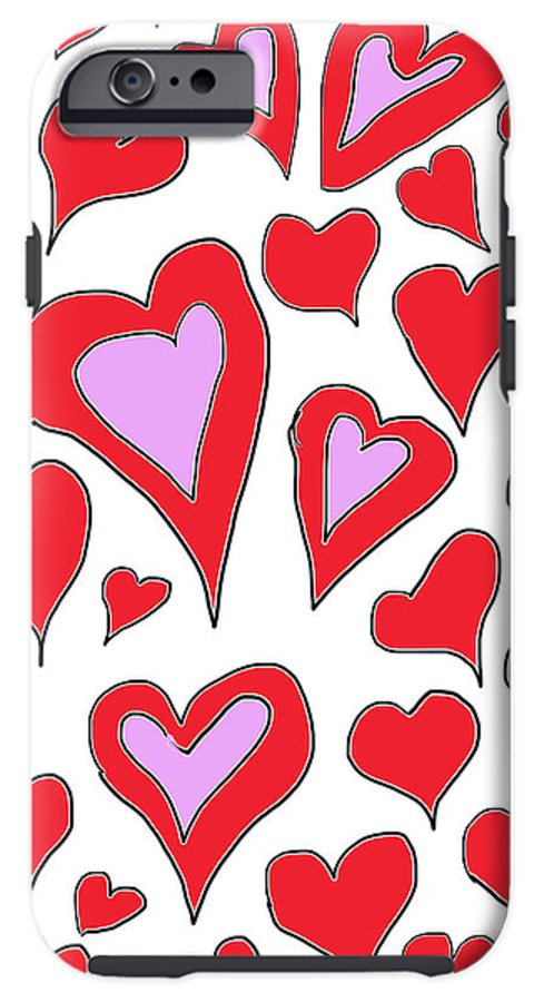 Hearts Drawing - Phone Case