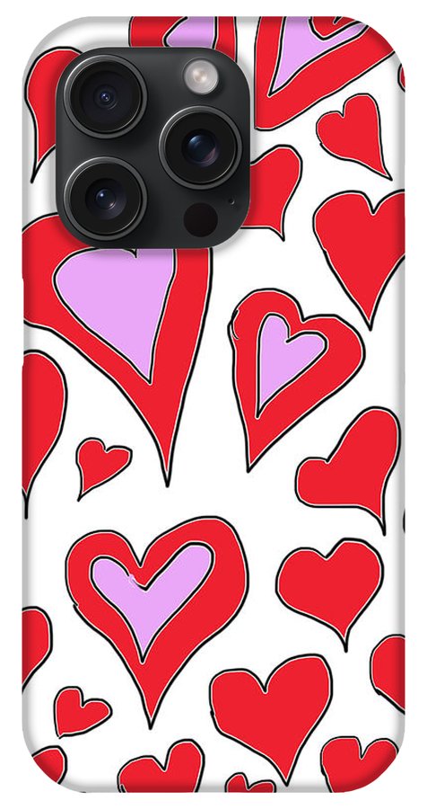 Hearts Drawing - Phone Case