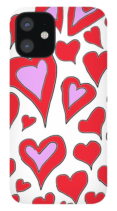 Hearts Drawing - Phone Case