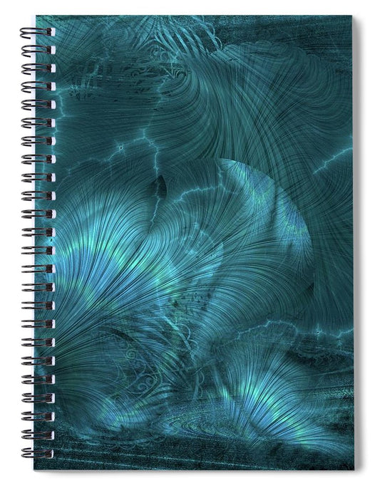 I gOt Memories Blue Metallic Abstract - Spiral Notebook