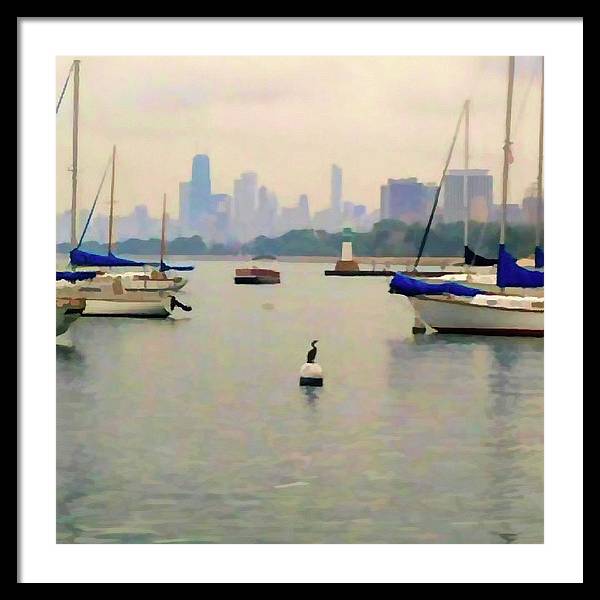 Lake By The City - Framed Print