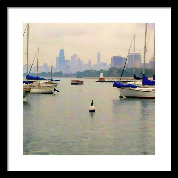 Lake By The City - Framed Print