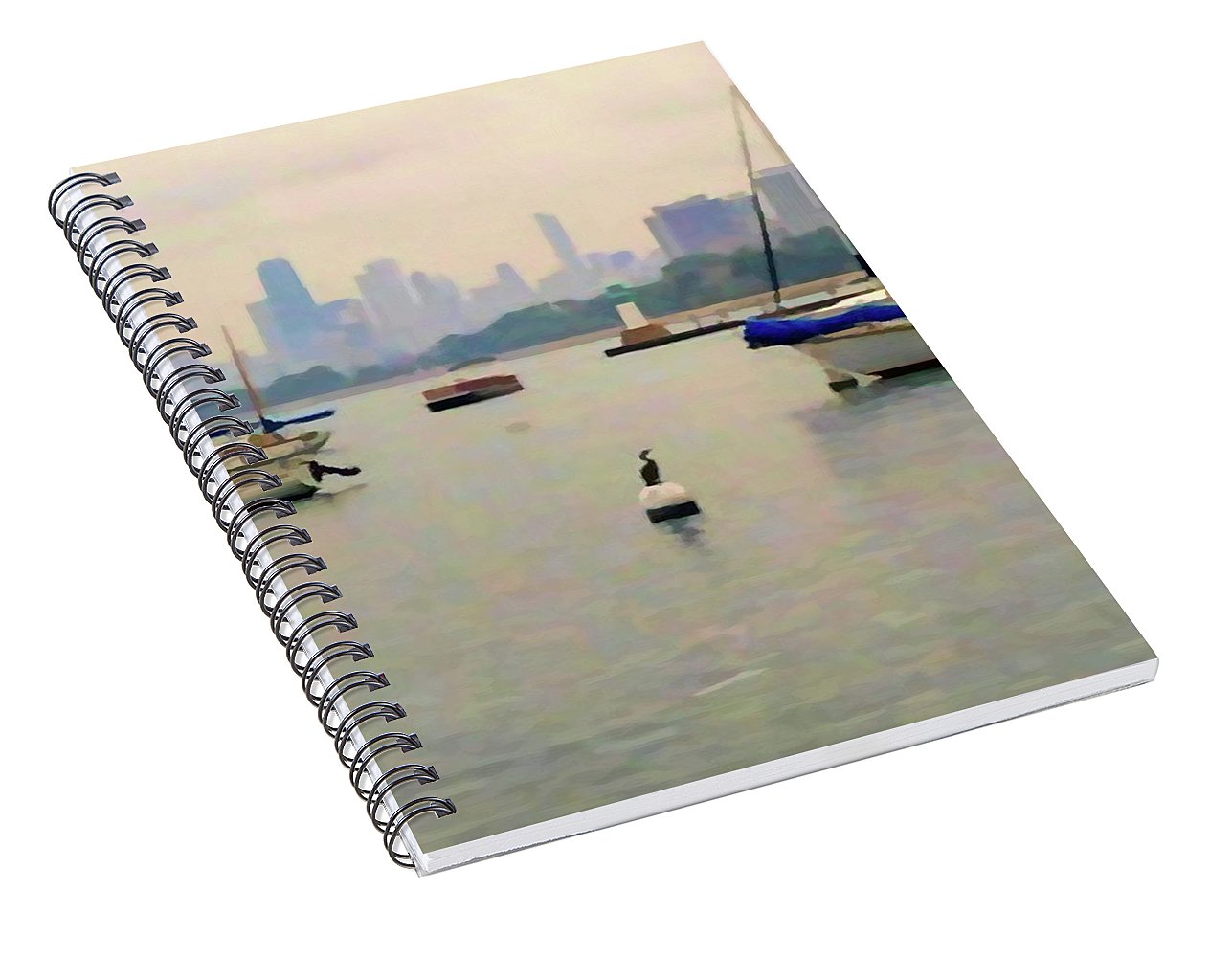 Lake By The City - Spiral Notebook