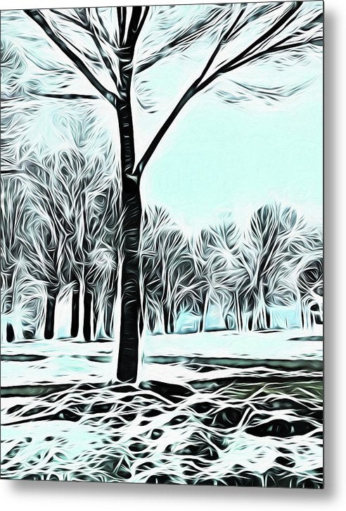 Lake Michigan In Winter - Metal Print