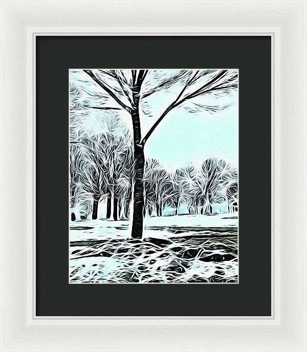 Lake Michigan In Winter - Framed Print