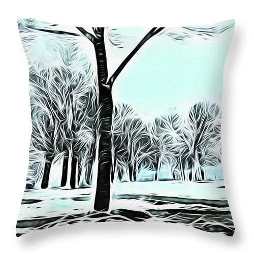 Lake Michigan In Winter - Throw Pillow