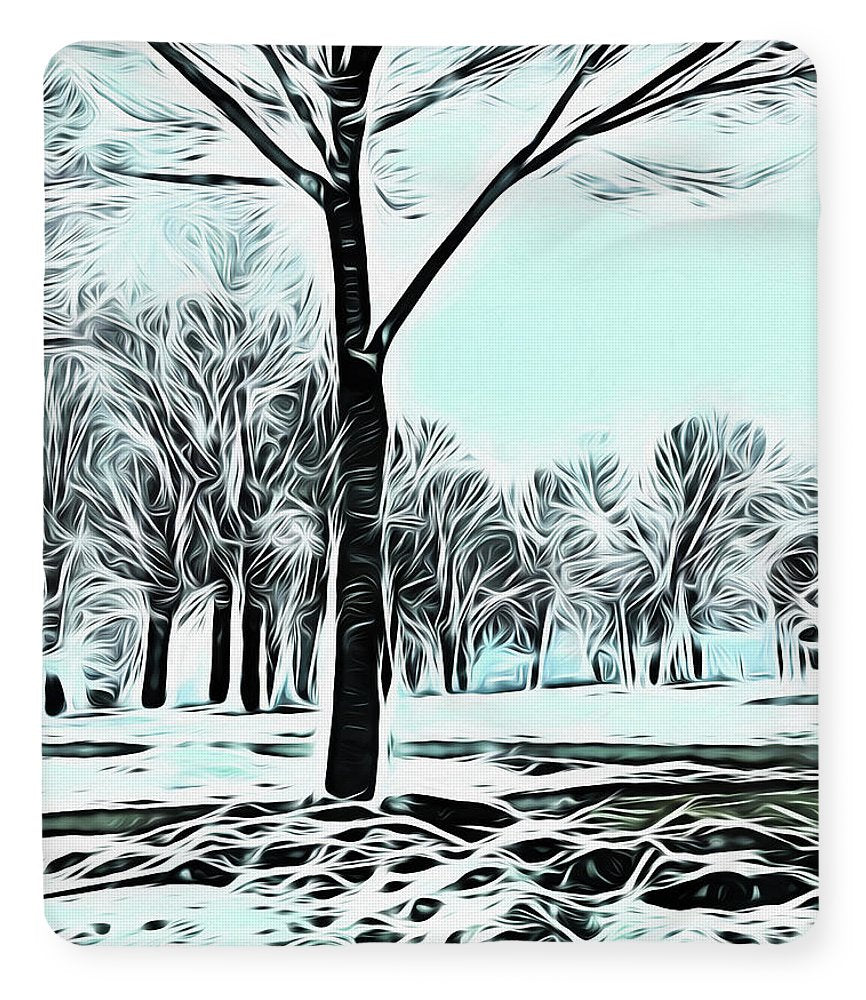 Lake Michigan In Winter - Blanket