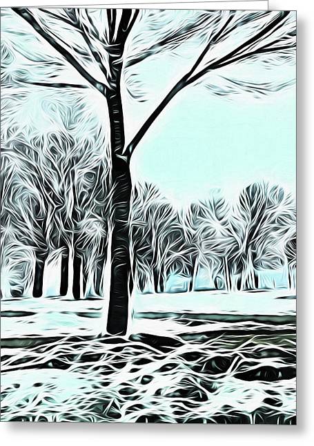 Lake Michigan In Winter - Greeting Card