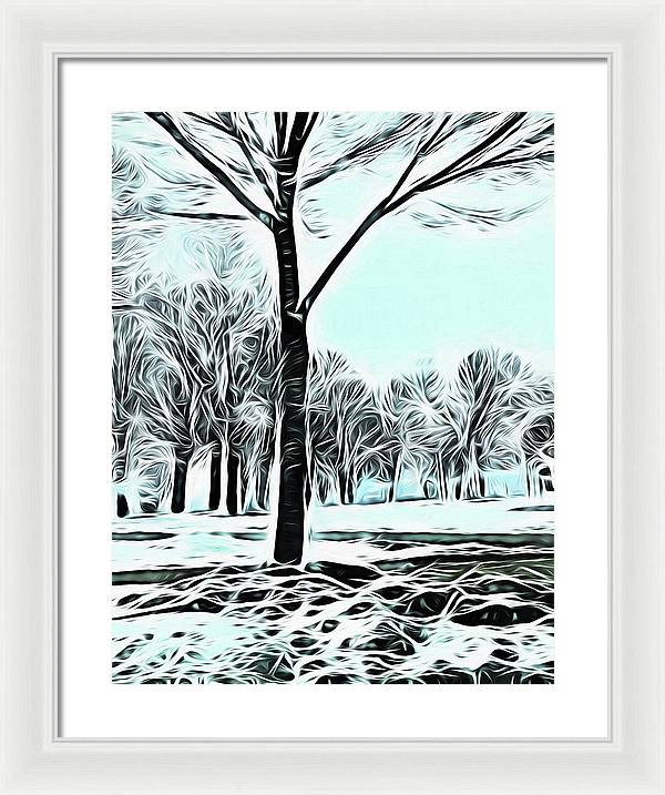 Lake Michigan In Winter - Framed Print