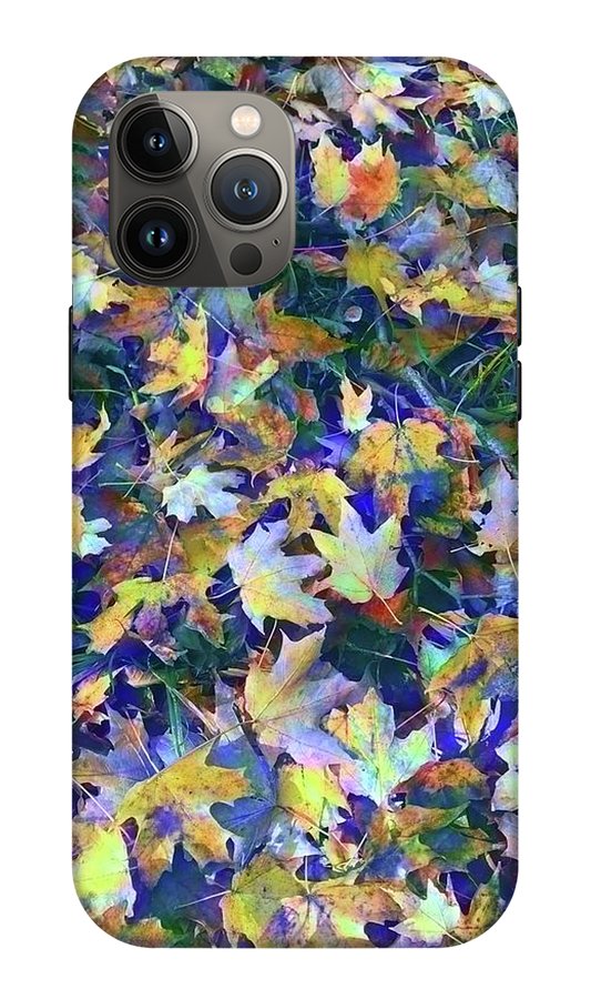Late Fall Leaves in Blue - Phone Case