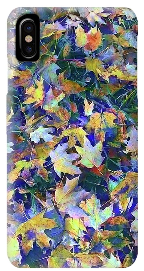 Late Fall Leaves in Blue - Phone Case