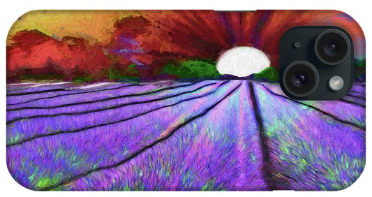 Lavender Field Sunrise - Phone Case