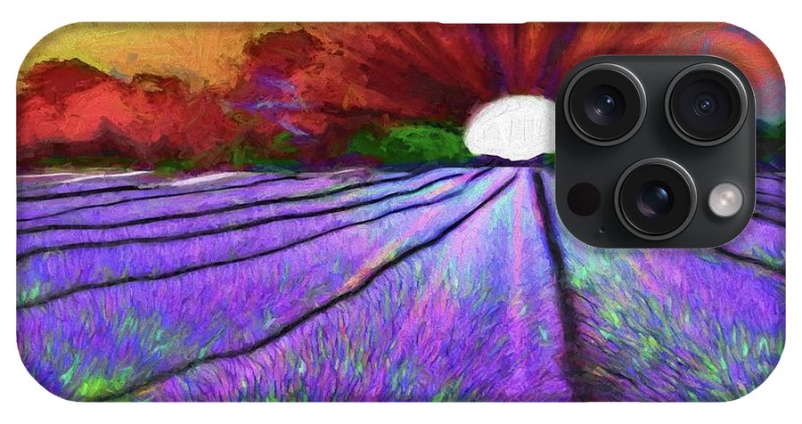 Lavender Field Sunrise - Phone Case