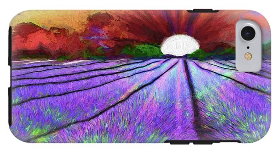 Lavender Field Sunrise - Phone Case