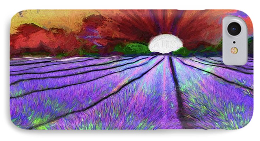 Lavender Field Sunrise - Phone Case