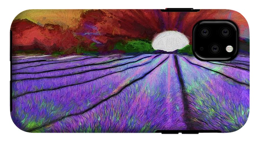 Lavender Field Sunrise - Phone Case