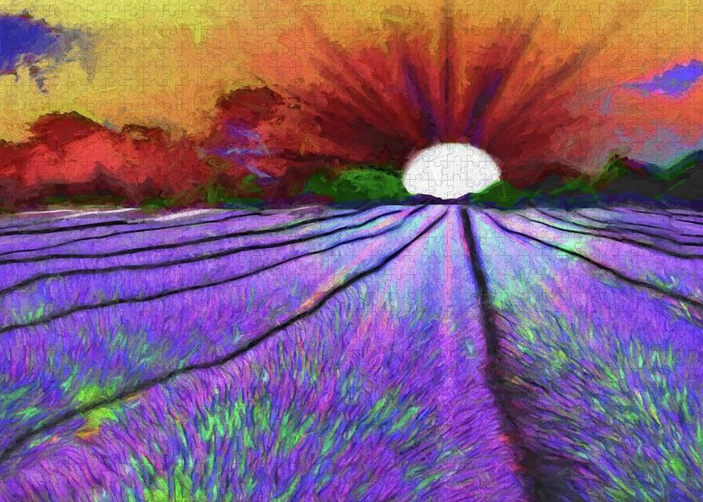 Lavender Field Sunrise - Puzzle