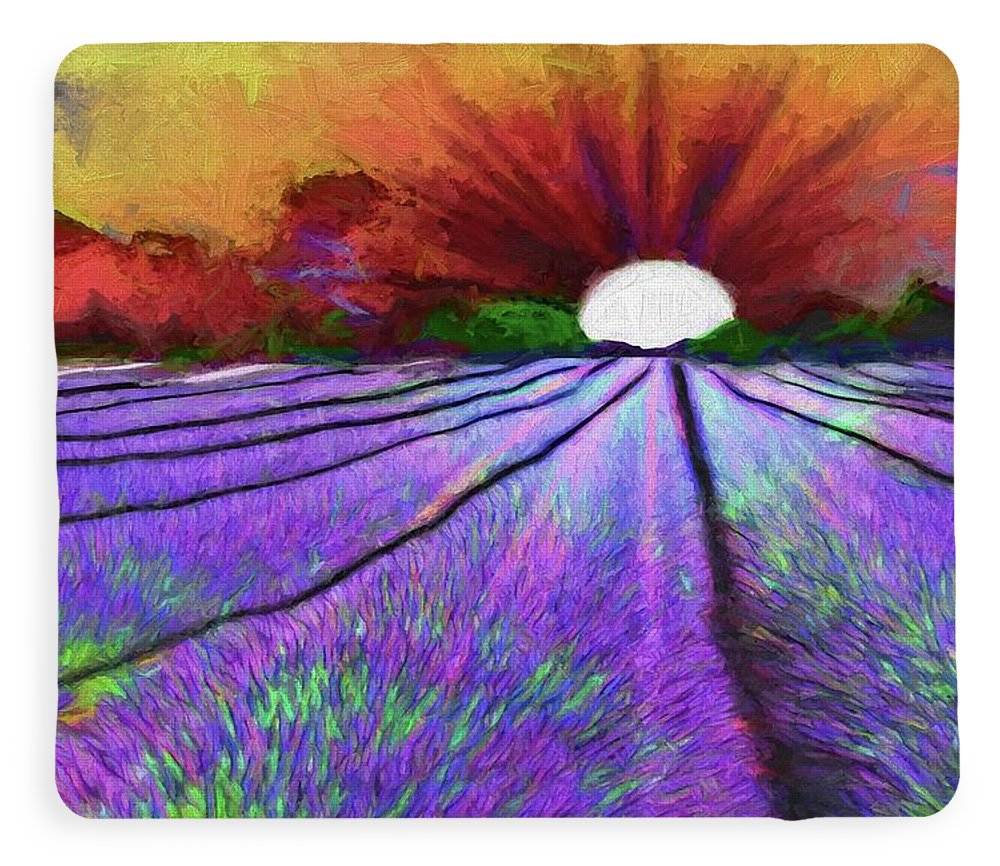 Lavender Field Sunrise - Blanket