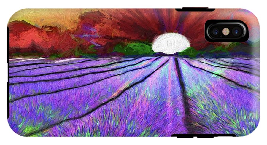 Lavender Field Sunrise - Phone Case