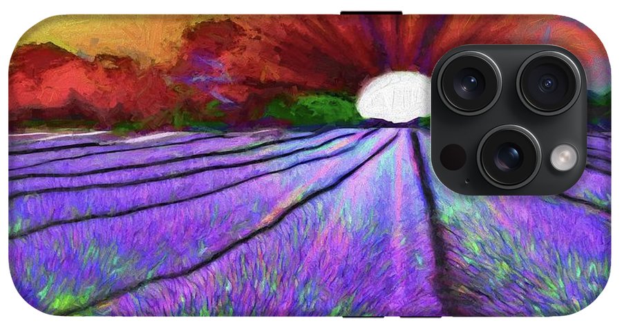 Lavender Field Sunrise - Phone Case