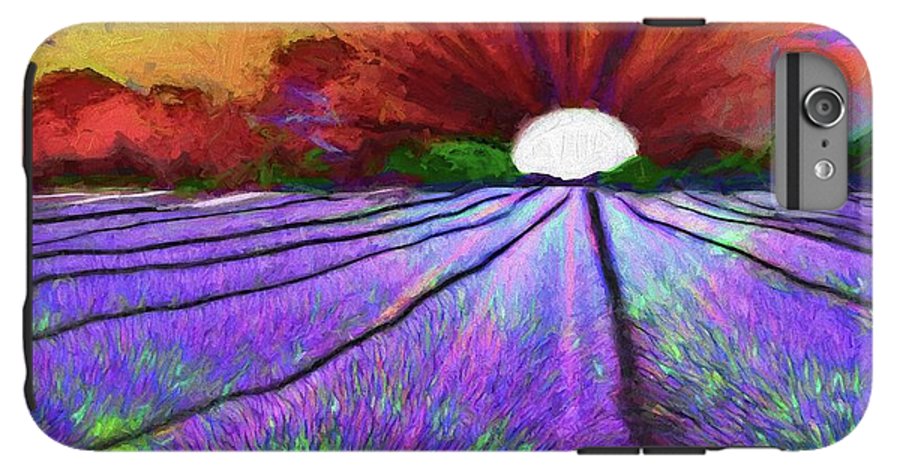 Lavender Field Sunrise - Phone Case