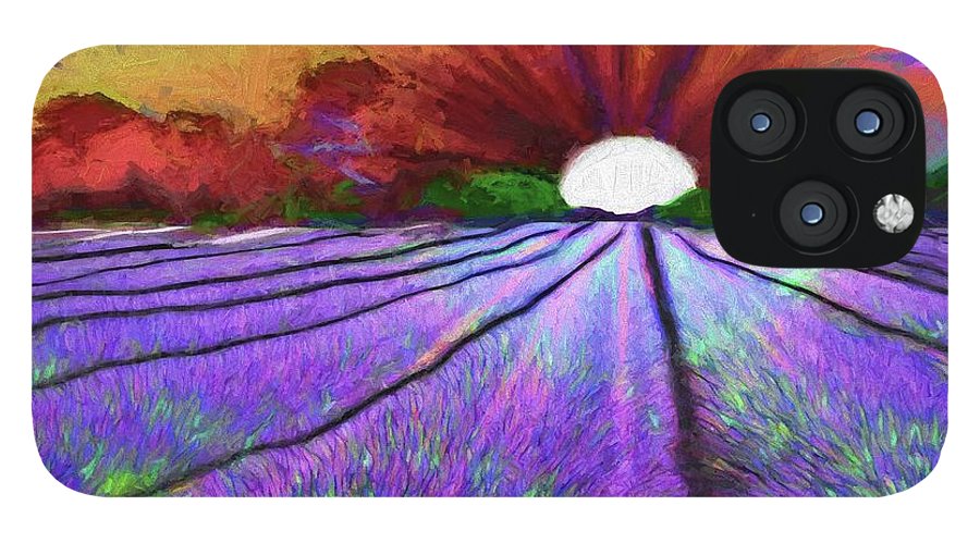 Lavender Field Sunrise - Phone Case