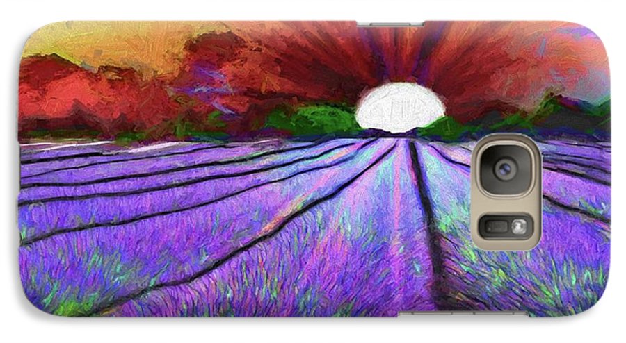 Lavender Field Sunrise - Phone Case