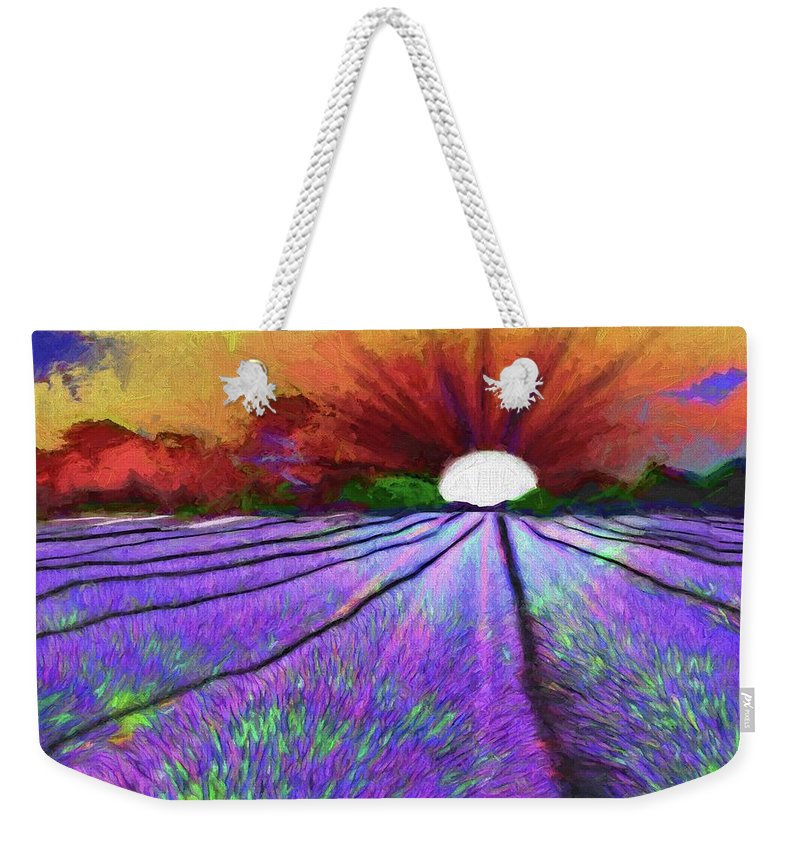 Lavender Field Sunrise - Weekender Tote Bag