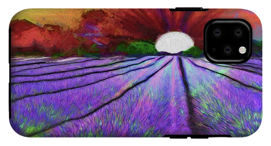 Lavender Field Sunrise - Phone Case