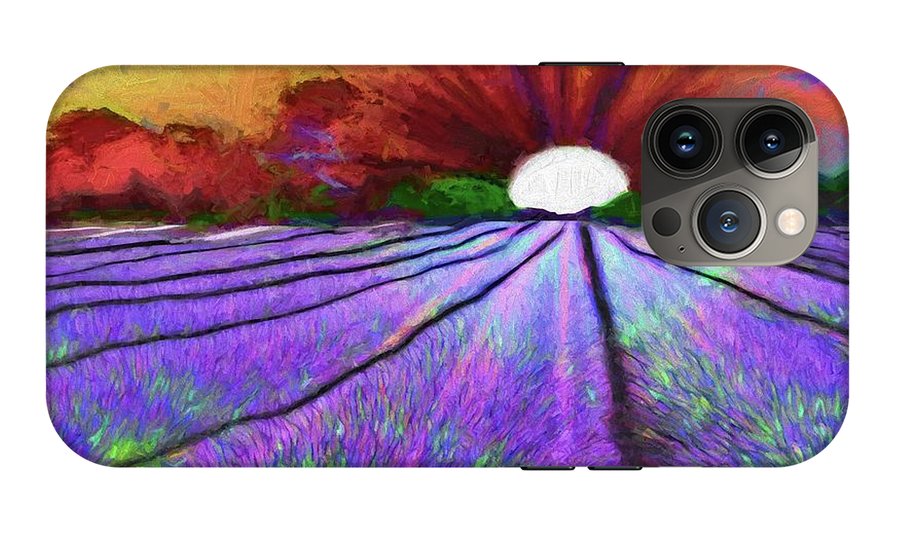 Lavender Field Sunrise - Phone Case