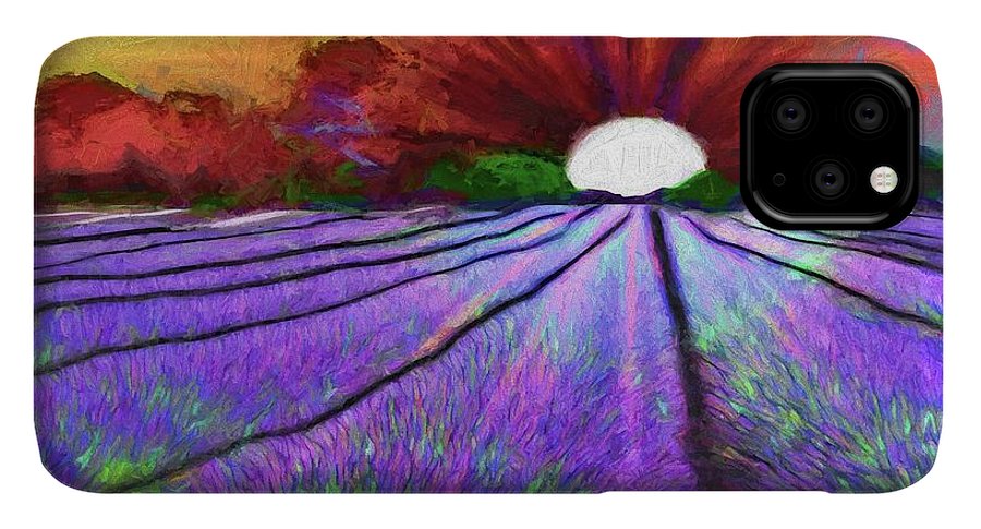 Lavender Field Sunrise - Phone Case