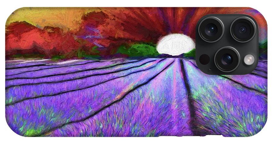 Lavender Field Sunrise - Phone Case